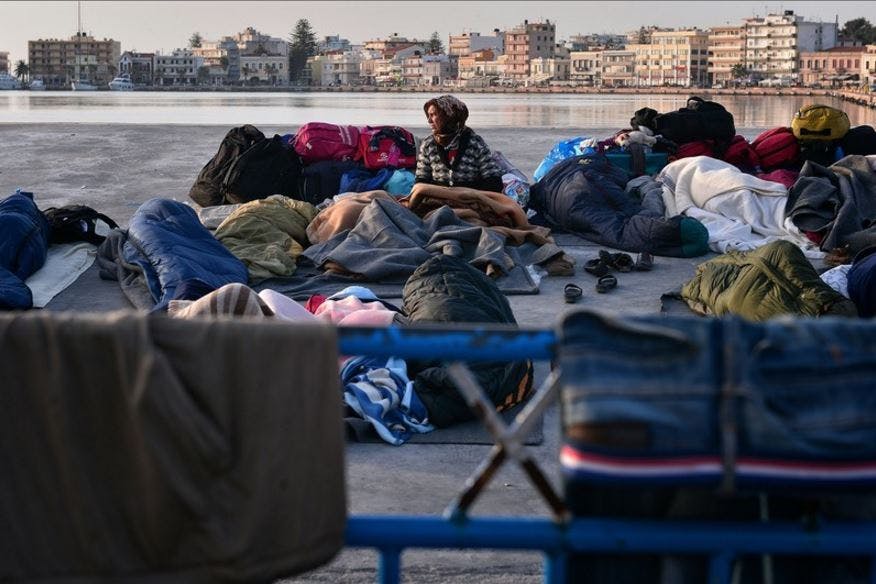 Réfugiés dans le port de Chios - 2016