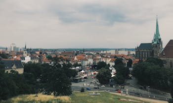 Erfurt cathedral skyline Thuringia Germany