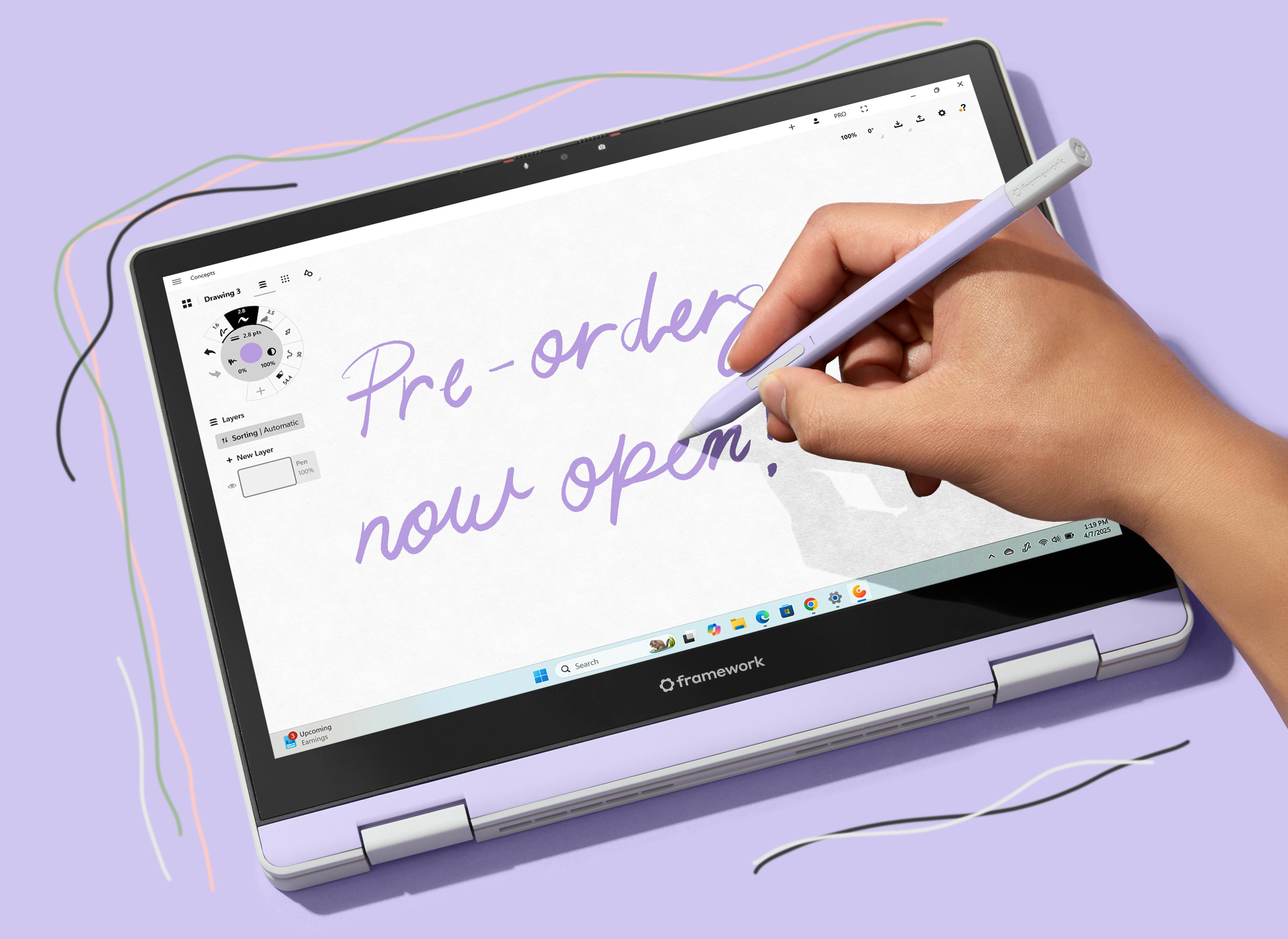 Framework Laptop 12 and stylus