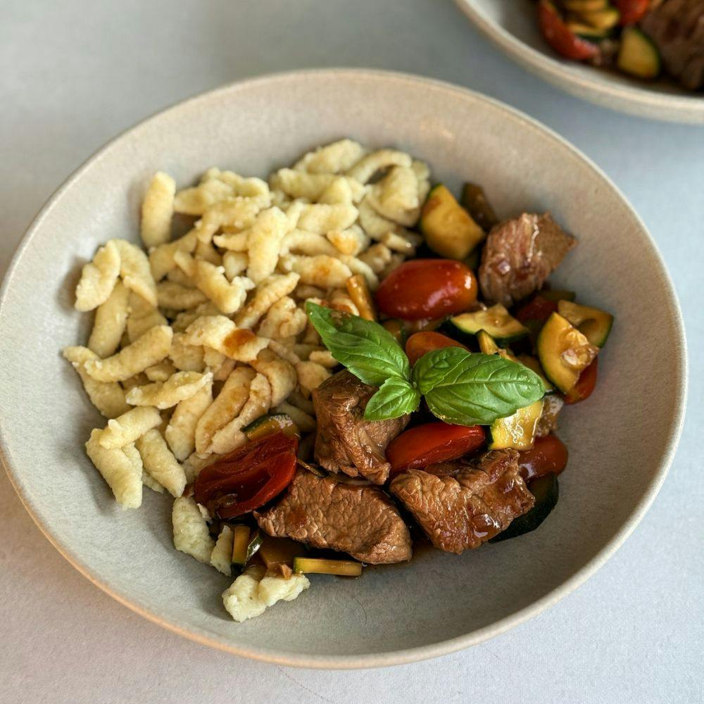 Kalbsvoressen mit Spätzli
