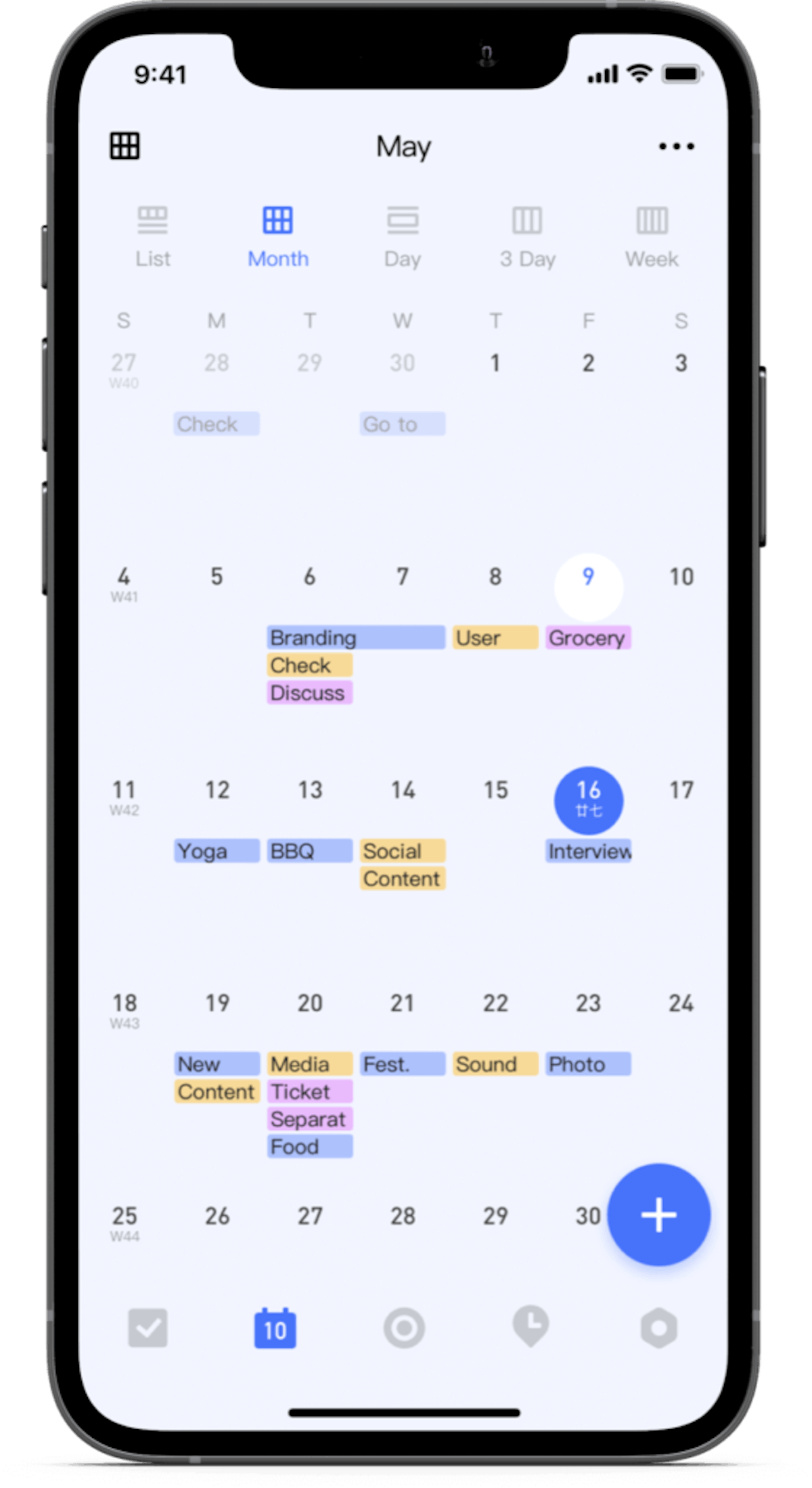 TickTick mobile dashboard
