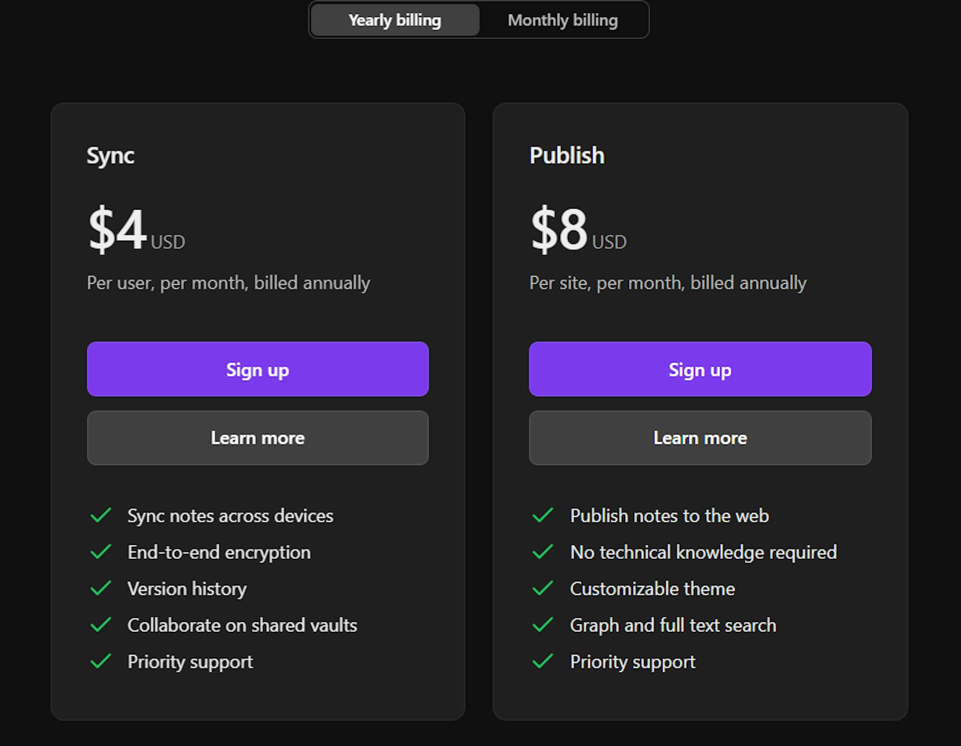 Obsidian pricing